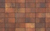Бетонная тротуарная плитка  Плитка тротуарная ВЫБОР ЛА-Линия 2П.4, Листопад Арабская ночь красно-коричнево-оранжевый гранит, 200*100*40 мм