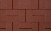 Бетонная тротуарная плитка BRAER Плитка тротуарная ВЫБОР ЛА-Линия 2П.4, гладкая, красный, 200х100х40 мм