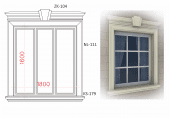 Элемент декора Фасадный декор МетаПласт Обрамление окна из пенопласта № Б-1